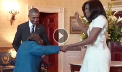 106 year old woman meets Barack and Michele Obama
