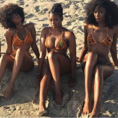 Beach Photos of Beautiful Black Models Go Viral, Create Demand for Kente Inspired Bikinis