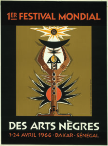 Festival poster by Senegalese artist Ibrahima Diouf. (Quai Branly)