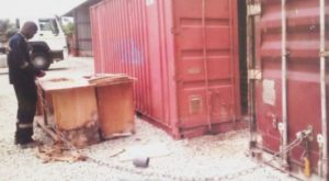 Ibrahim Sanou, Ghanaian employee chained to container