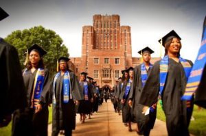 Students graduate from Fisk University in Tennessee. ( he Burton Wire).