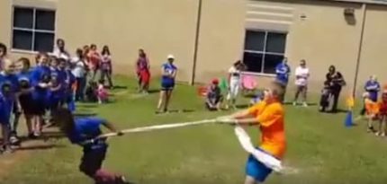 White Privilege?: Black 2nd Grader Drags Kid Twice His Size Across Playground, Loses Tug-of-War Because of White Teacher