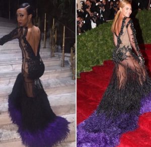 Beyonce at the MET Gala (right)