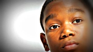 Teenage boy (13-15), close-up, portrait