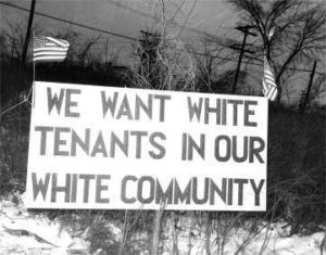 A sign from white Detroit homeowners 