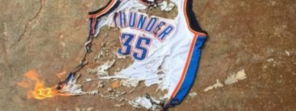 Do White Fans Think They Own Kevin Durant? They Burn and Shoot Up His Jersey Within 24 Hours of His Announcement to Leave OKC