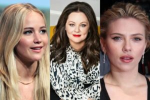Jennifer Lawrence, Melissa McCarthy and Scarlett Johansson (Wikipedia)