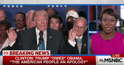 Joy Reid Spectacularly Shuts Down Trump's Attempt to Come Around on His Racist 'Birtherism' Movement