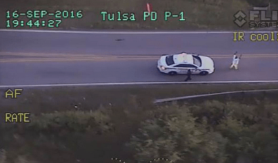 Tulsa Police Release Footage of #TerenceCrutcher with Hands Up Before Shooting