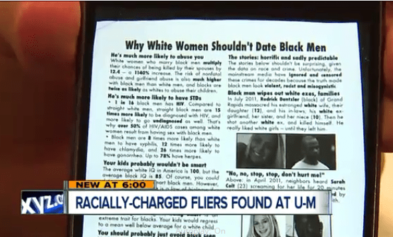 Fliers Warning White Women to Avoid Black Men Appear on University of Michigan Campus