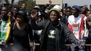 AP The protests come amid growing discontent with President Jacob Zuma's government