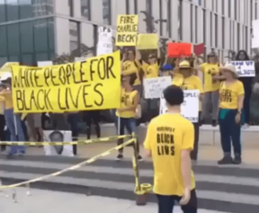 White California Protesters Call Out White People's Silence to Black Suffering