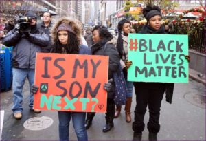 Black Lives Matter protesters in Manhattan. 