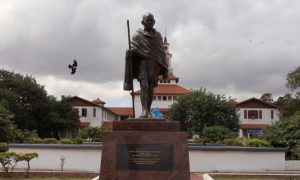  The Ghana university Gandhi statue, a focus for claims that the Indian leader was racist towards black South Africans. Photograph: Christian Thompson/AP
