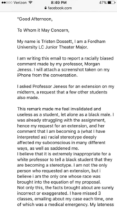 Black Student Requests an Extension on Final Paper But Professor's