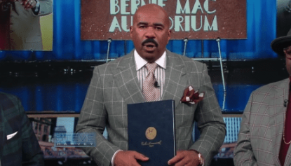 Steve Harvey Falls to Pieces During Tribute to Late Comedian and Friend Bernie Mac