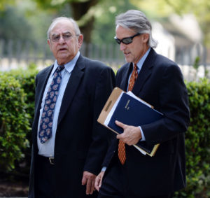 Iberia Parish Sheriff Louis Ackal (left) and his attorney John McLindon (right). Photo by Leslie Westbrook/The Advocate.