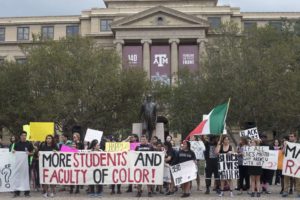 Members of TMAU Anti-Racism protesting on campus. Photo by Brian Okosun