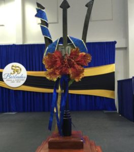 The commemorative Broken Trident has been touring the island during the 50th anniversary year of independence