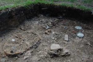 Photo of the excavation site where the "emergent wheel" was found. Image courtesy of the University of Maryland.