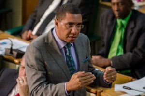 Prime Minister Andrew Holness, emphasises a point in his tribute to late former President of the Republic of Cuba, Fidel Castro, in the House of Representatives on Tuesday (December 7). (Photo: JIS) 