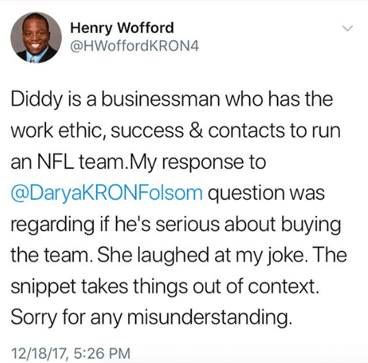 diddy anchor apology