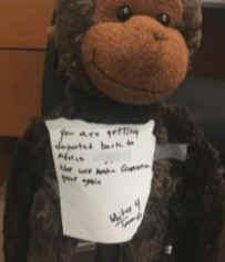 Black Woman Finds Stuffed Monkey with Noose and Racist Note on Her Desk