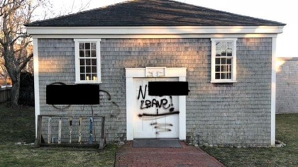 Racist Graffiti Spray Painted on Historic African-American Building
