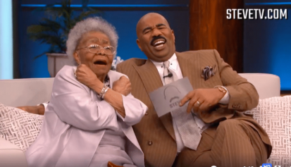 Black Panther' Actress Dorothy Steele Finally Meets Steve Harvey After Viral Video