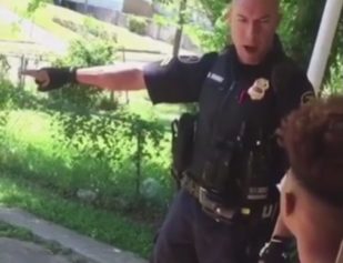 Shreveport Officer Gary Thomas yelling at young black teen