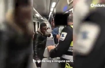 black man removed from train in spain