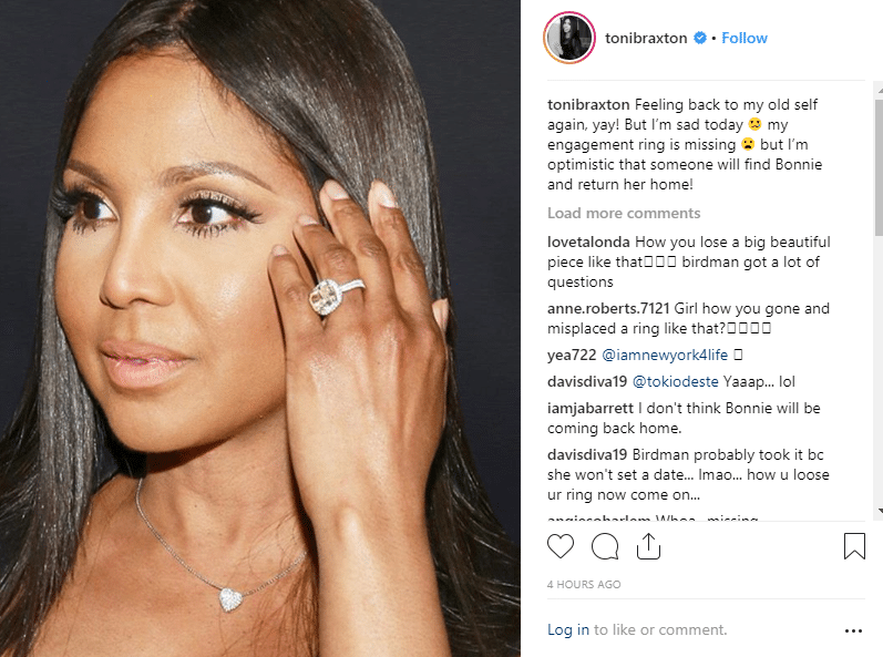 Toni Braxton's engagement ring was stolen on Delta airlines