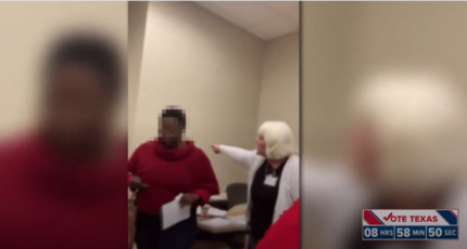 Poll Worker Shouts at Voter