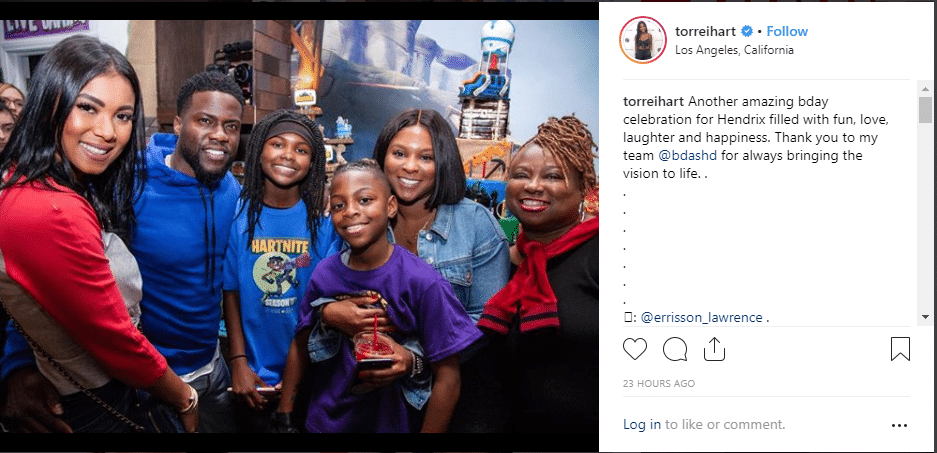 Torrei Hart got criticized for posting a photo of herself with Kevin Hart and his wife Eniko