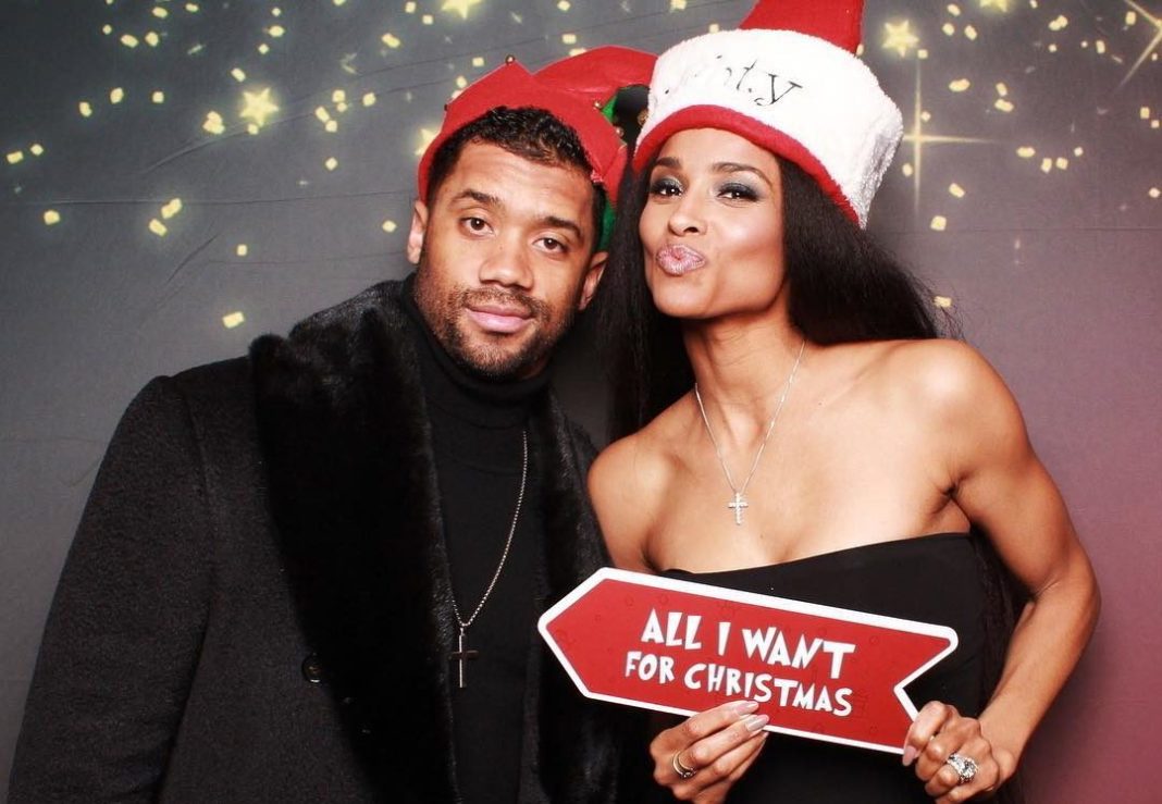 Russell Wilson dressed up as Santa at Seahawks' Christmas party