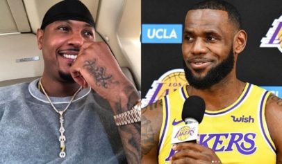 Carmelo Anthony and LeBron James seen hanging out amid rumors that Carmelo is joining the Los Angeles Lakers.