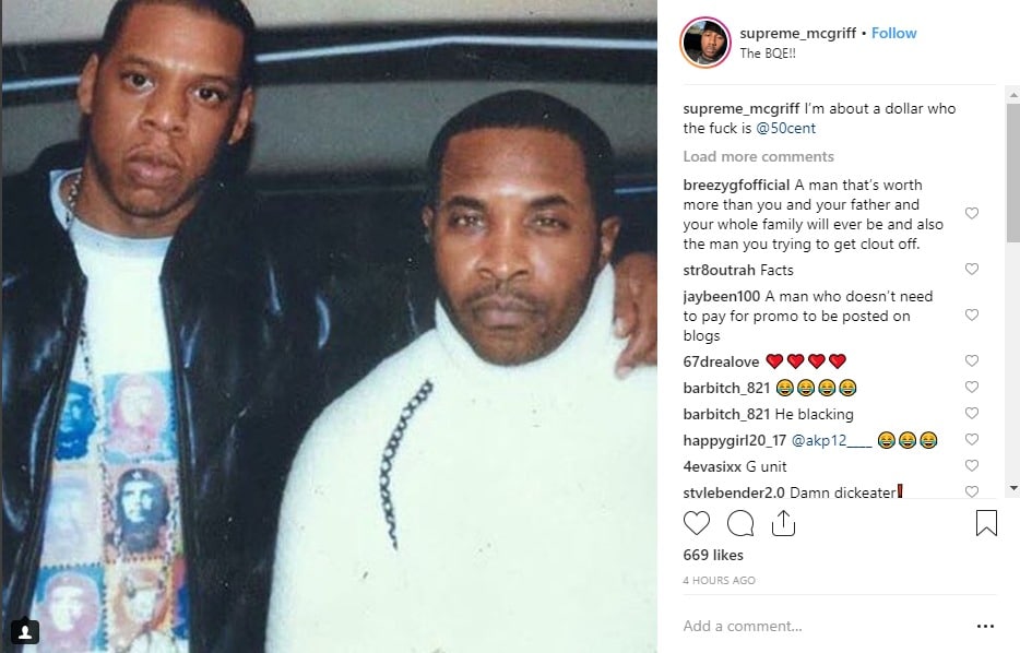 Kyle McGriff, Kenneth "Supreme" McGriff's son, responded to 50 Cent