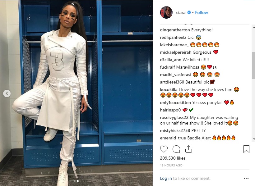 Ciara Honors Husband Russell Wilson During Halftime Show and Folks Lose It:  'I Love The Way She Loves Him'