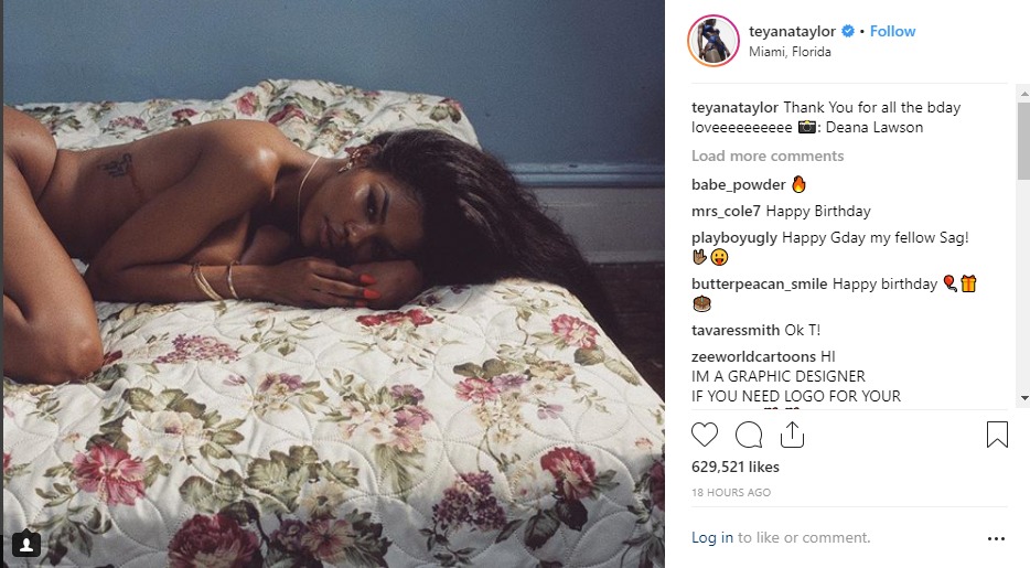 Teyana Taylor posted a nude photo of herself that got a huge reaction