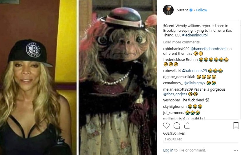 50 Cent compared Wendy Williams to E.T. in a new photo.