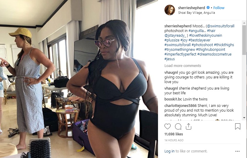 Sherri Shepherd shared behind-the-scene photos from her photoshoot as a swimsuit model