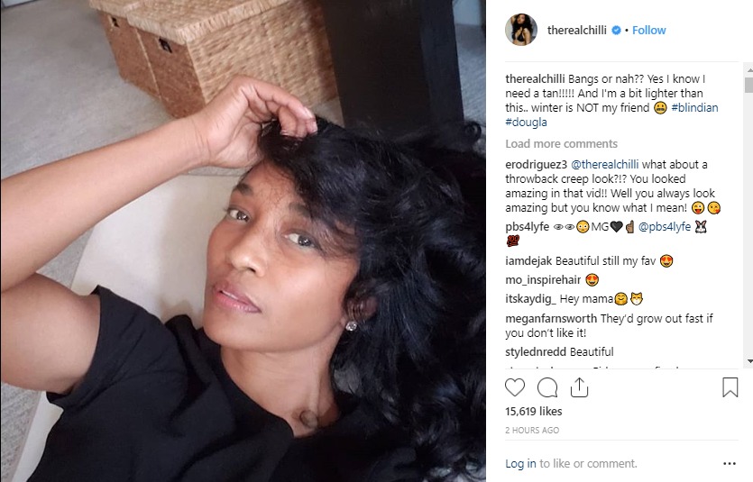 Chilli drove her fans wild after she posted a makeup free selfie.