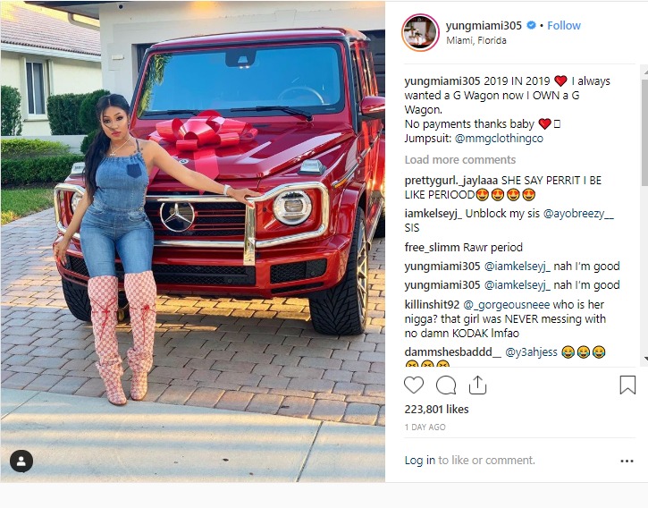 Southside bought Yung Miami a new Mercedes G Wagon shortly after he dissed her on Instagram.