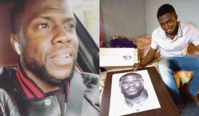 Kevin Hart bought a drawing from a Nigerian artist who drew a picture of him.