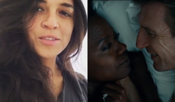 Michelle Rodriguez gets blasted for saying Liam Neeson can't be a racist because he kissed Viola Davis in the film "Widows."