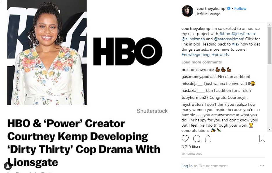Courtney Kemp announces new show on HBO called "The Dirty Thirty."