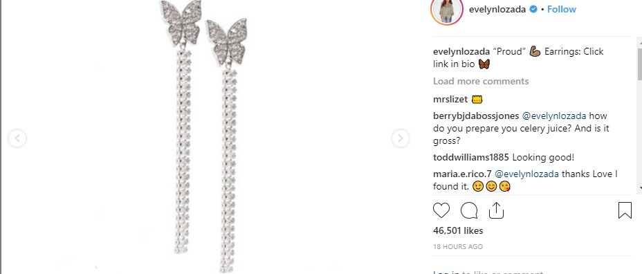 Evelyn Lozada posted an earring ad but more people paid attention to her abs.