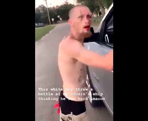 White man forced to clean SUV with shirt