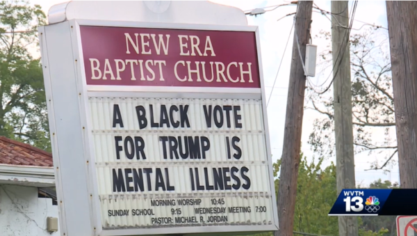Pastor's Anti-Trump Church Sign 