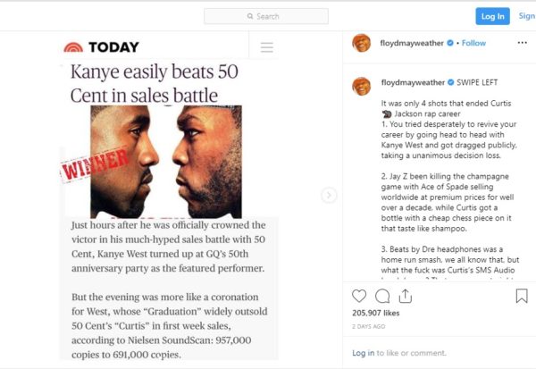 'Team Petty': 50 Cent’s Latest Social Media Spat With Floyd Mayweather ...